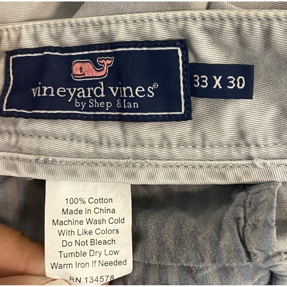 Vineyard Vines Light Gray Island Pants Men's Size 33x29 Preppy Golf Casual - Picture 7 of 9